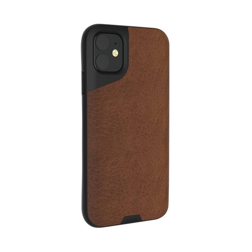 Angle. Mous - Contour Case for Apple® iPhone® 11 - Brown Leather.
