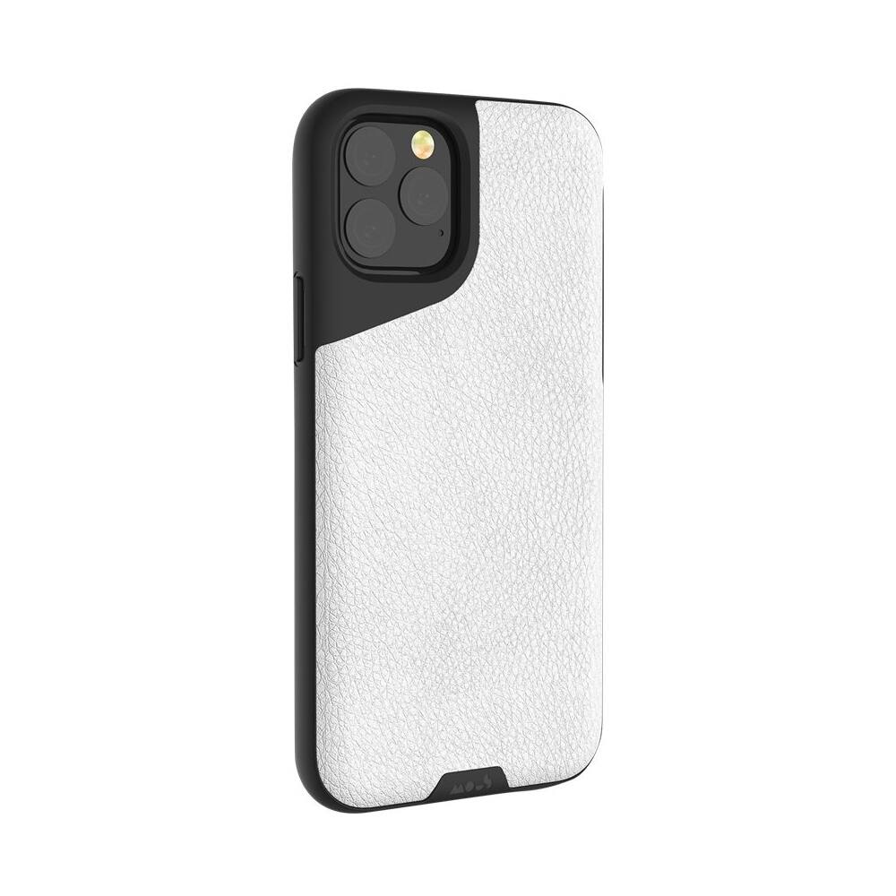 Angle. Mous - Contour Case for Apple® iPhone® 11 Pro - White Leather.