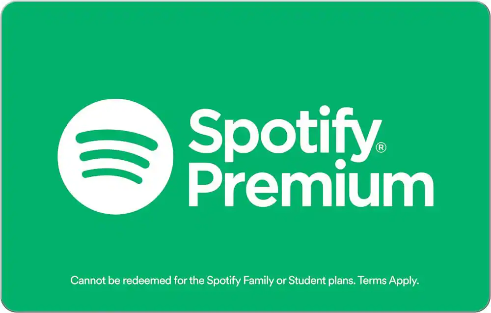 Front. Spotify - $99 Annual Card.