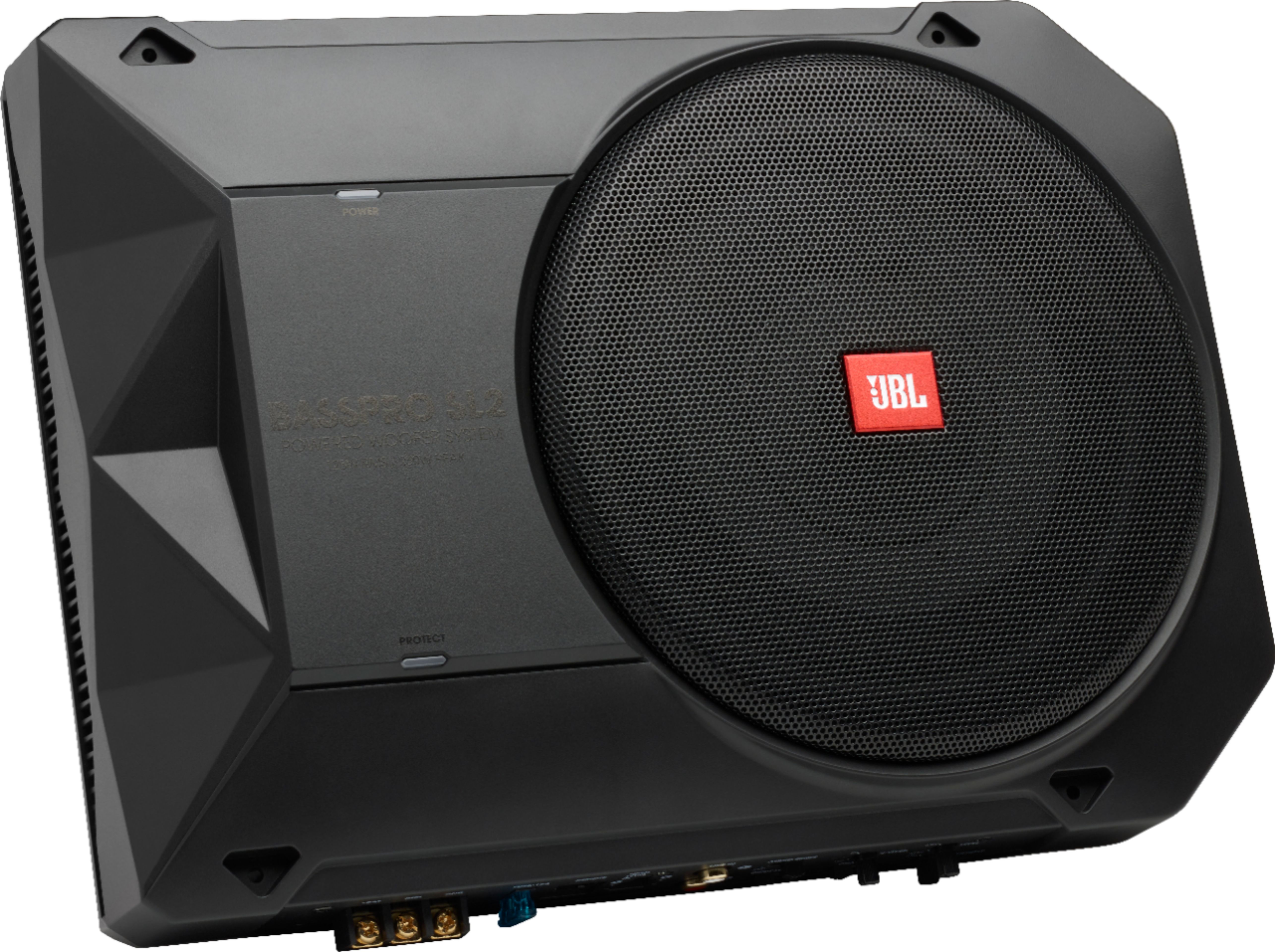Angle View: JBL - BASSPRO 8" Single-Voice-Coil Loaded Subwoofer Enclosure with Integrated Amp - Black