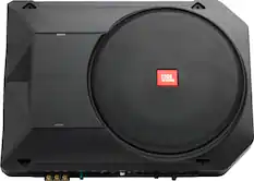Front. JBL - BASSPRO 8" Single-Voice-Coil Loaded Subwoofer Enclosure with Integrated Amp - Black.