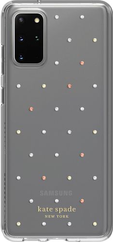 kate spade new york - Protective Hard-Shell Case for Samsung Galaxy S20+ 5G - Pin Dot Gems/Pearls/Clear
