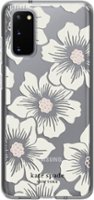 kate spade new york - Protective Hard-Shell Case for Samsung Galaxy S20 5G - Hollyhock Floral Clear/Cream With Stones - Front_Zoom