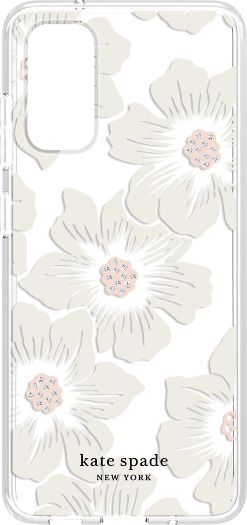 Alt View 11. kate spade new york - Protective Hard-Shell Case for Samsung Galaxy S20 5G - Hollyhock Floral Clear/Cream With Stones.