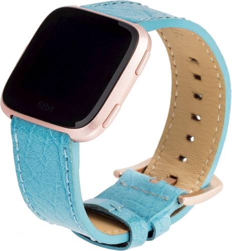 WITHit - Leather Watch Band for Fitbit™ Versa and Versa Lite - Blue Buffalo