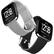 Angle. WITHit - Silicone Woven Watch Band for Fitbit™ Versa,Versa Lite, and Versa 2 (2-Count) - Black/Gray.