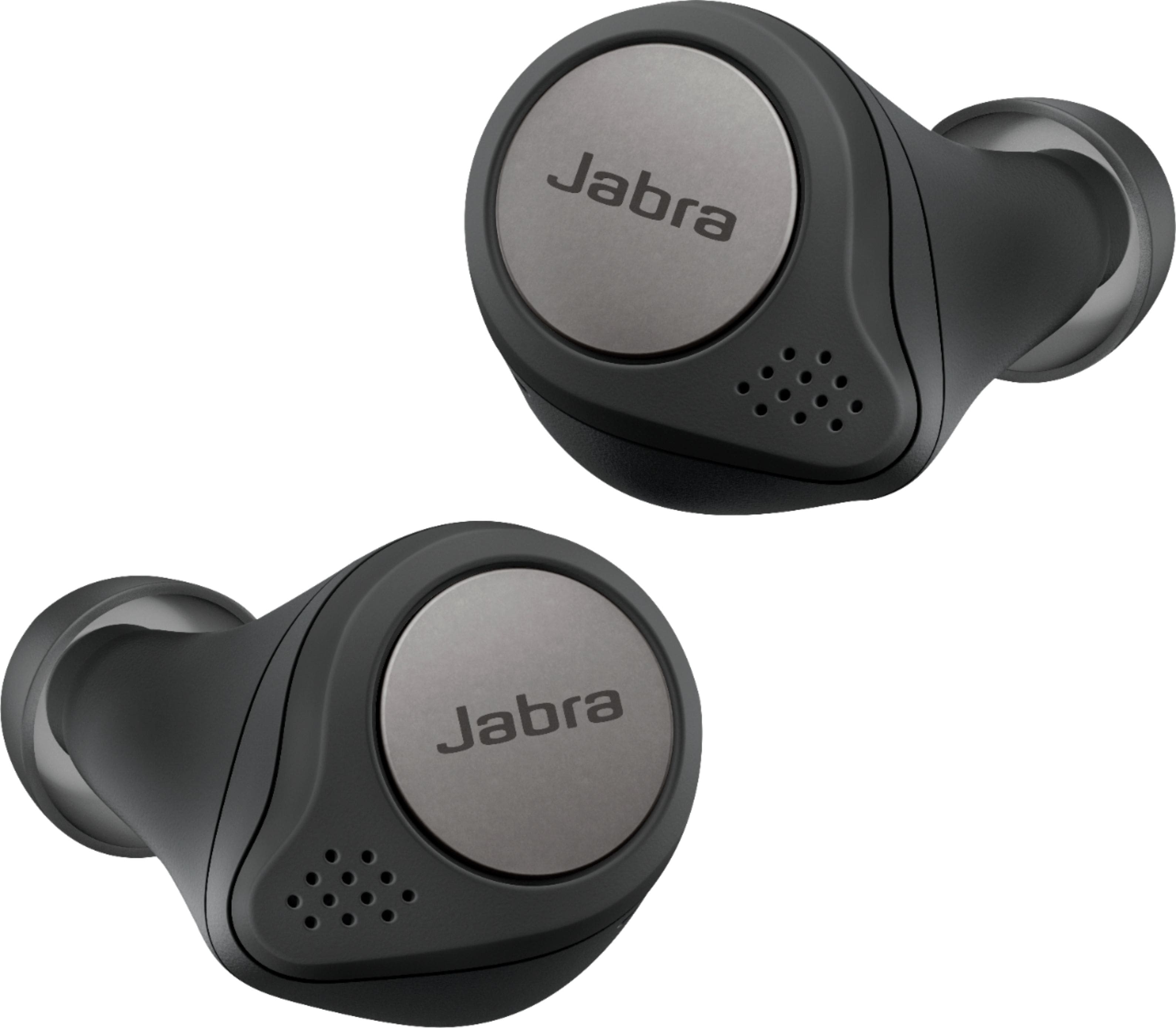 Front. Jabra - Elite Active 75t True Wireless Noise Cancelling In-Ear Headphones - Titanium Black.