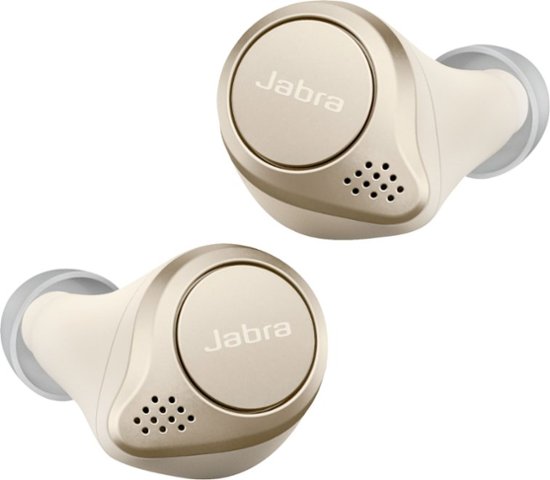 Jabra – Elite 75t True Wireless Active Noise Cancelling In-Ear Headphones – Gold Beige