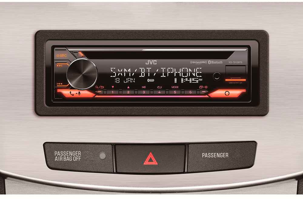Best Buy: JVC In-Dash CD/DM Receiver Built-in Bluetooth Satellite Radio- ready with Detachable Faceplate Black KD-T910BTS
