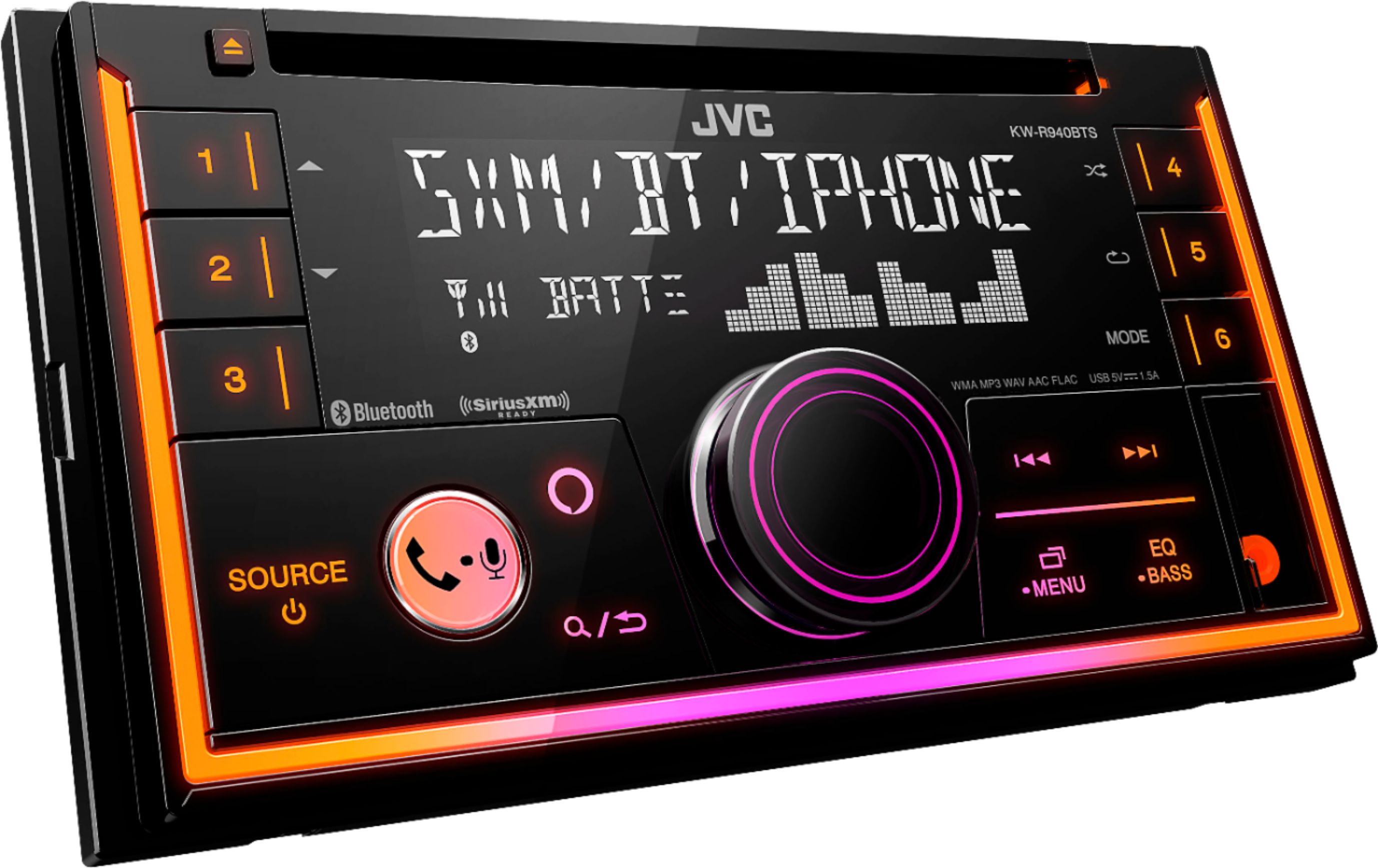 Angle View: JVC - Built-in Bluetooth - In-Dash CD/DM Receiver - Black