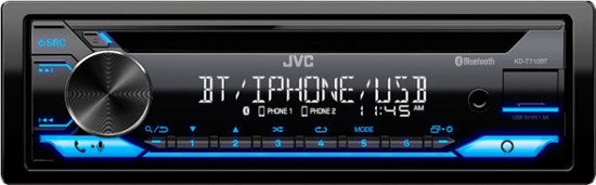 Front Zoom. JVC - In-Dash CD/DM Receiver - Built-in Bluetooth with Detachable Faceplate - Black.