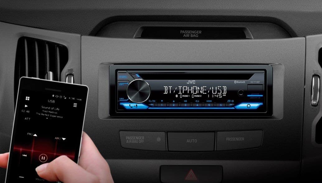 Alt View 11. JVC - In-Dash CD/DM Receiver - Built-in Bluetooth with Detachable Faceplate - Black.
