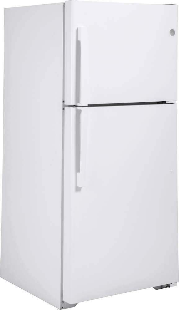 Angle View: GE - 19.2 Cu. Ft. Top-Freezer Refrigerator - White