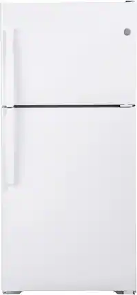 Front. GE - 19.2 Cu. Ft. Top-Freezer Refrigerator - White.