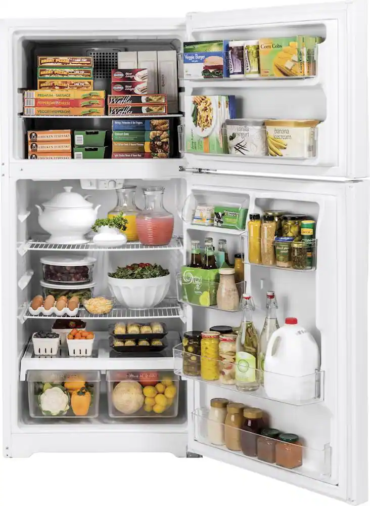 GE 30 in. Wide 19.2 Cu. Ft. Top Freezer Refrigerator with Interior LED ...