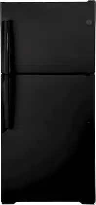 GE - 19.2 Cu. Ft. Top-Freezer Refrigerator with LED Internal Lighting - Black