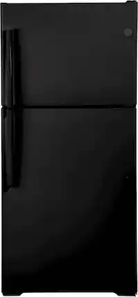 Front. GE - 19.2 Cu. Ft. Top-Freezer Refrigerator - Black.