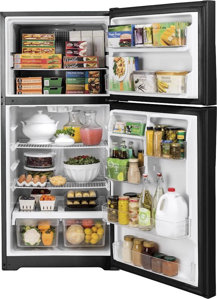 Alt View 1. GE - 19.2 Cu. Ft. Top-Freezer Refrigerator - Black.