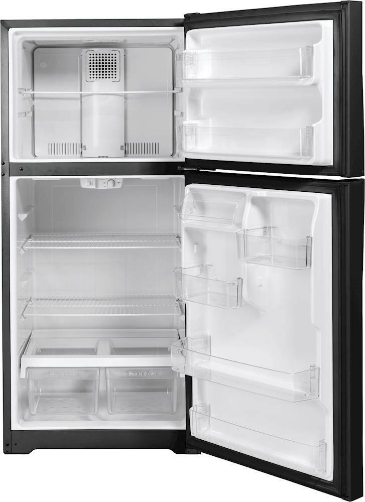 Alt View 2. GE - 19.2 Cu. Ft. Top-Freezer Refrigerator - Black.