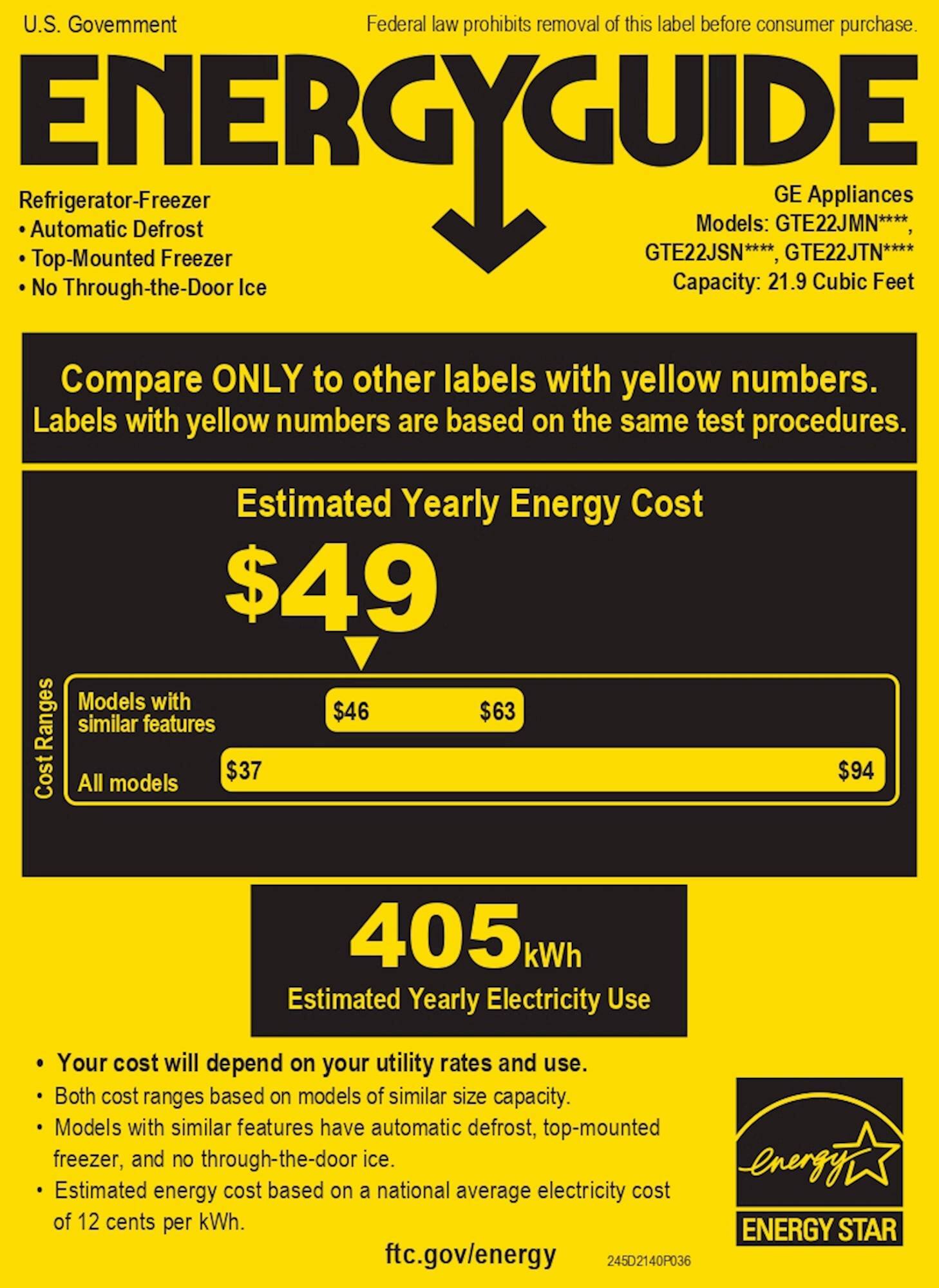 Best Buy GE 21.9 Cu. Ft. TopFreezer Refrigerator Stainless steel