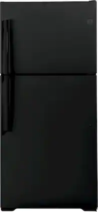 GE - 19.2 Cu. Ft. Top-Freezer Refrigerator with LED Interior Lighting - Black