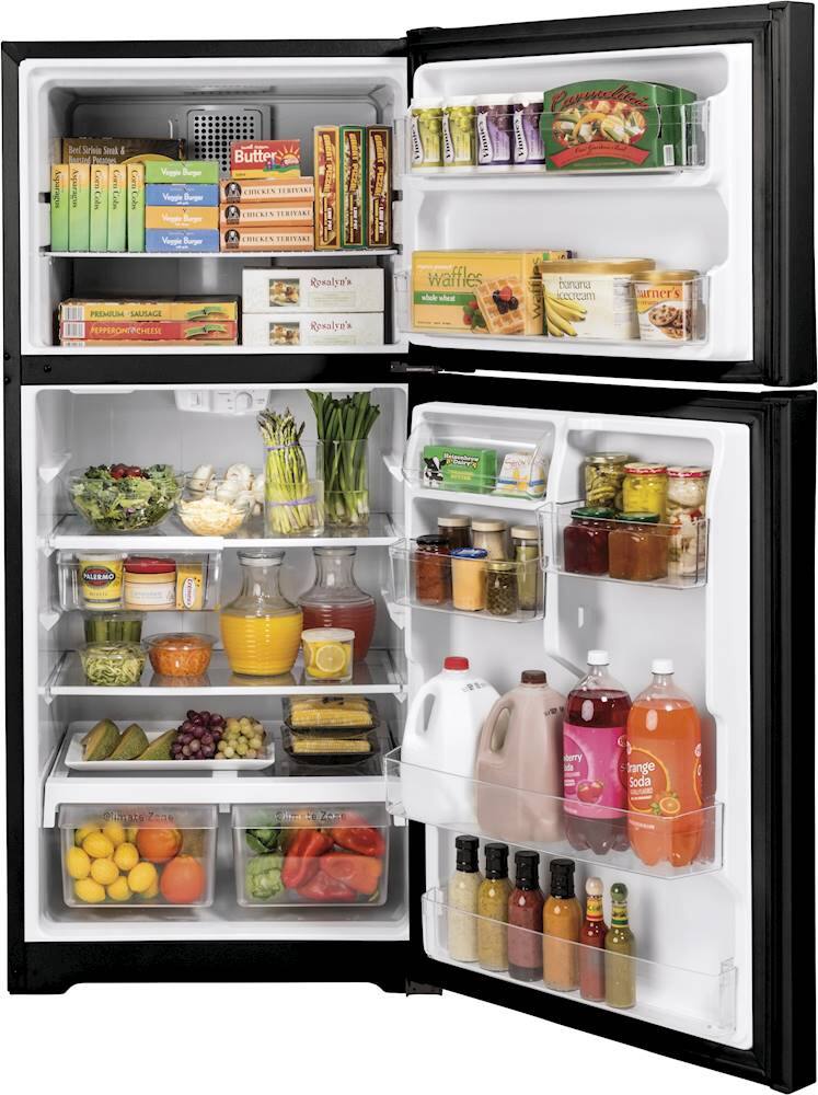 Alt View 1. GE - 19.2 Cu. Ft. Top-Freezer Refrigerator - Black.