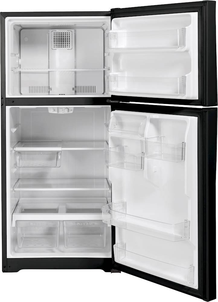 Alt View 2. GE - 19.2 Cu. Ft. Top-Freezer Refrigerator - Black.