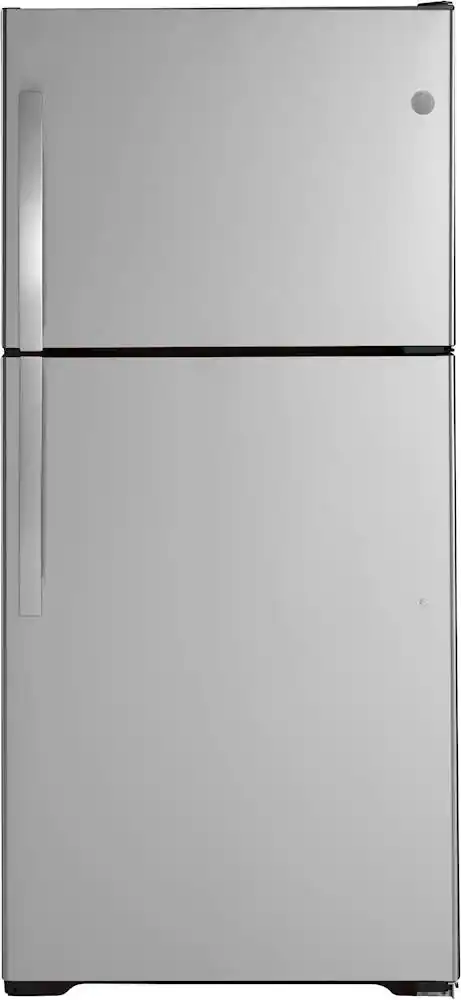 GE - 19.2 Cu. Ft. Top-Freezer Refrigerator with Premium Inner Door Modular Bins - Stainless Steel
