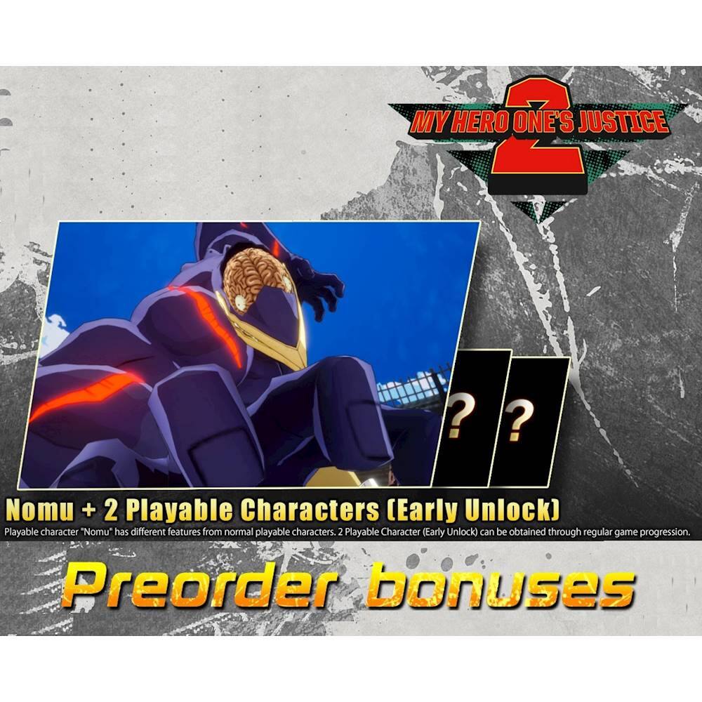 Front. MY HERO ONE'S JUSTICE 2 Pre-Order Bonus.