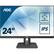 Front. AOC - 23.8" IPS LED FHD Monitor (HDMI, VGA) - Black.