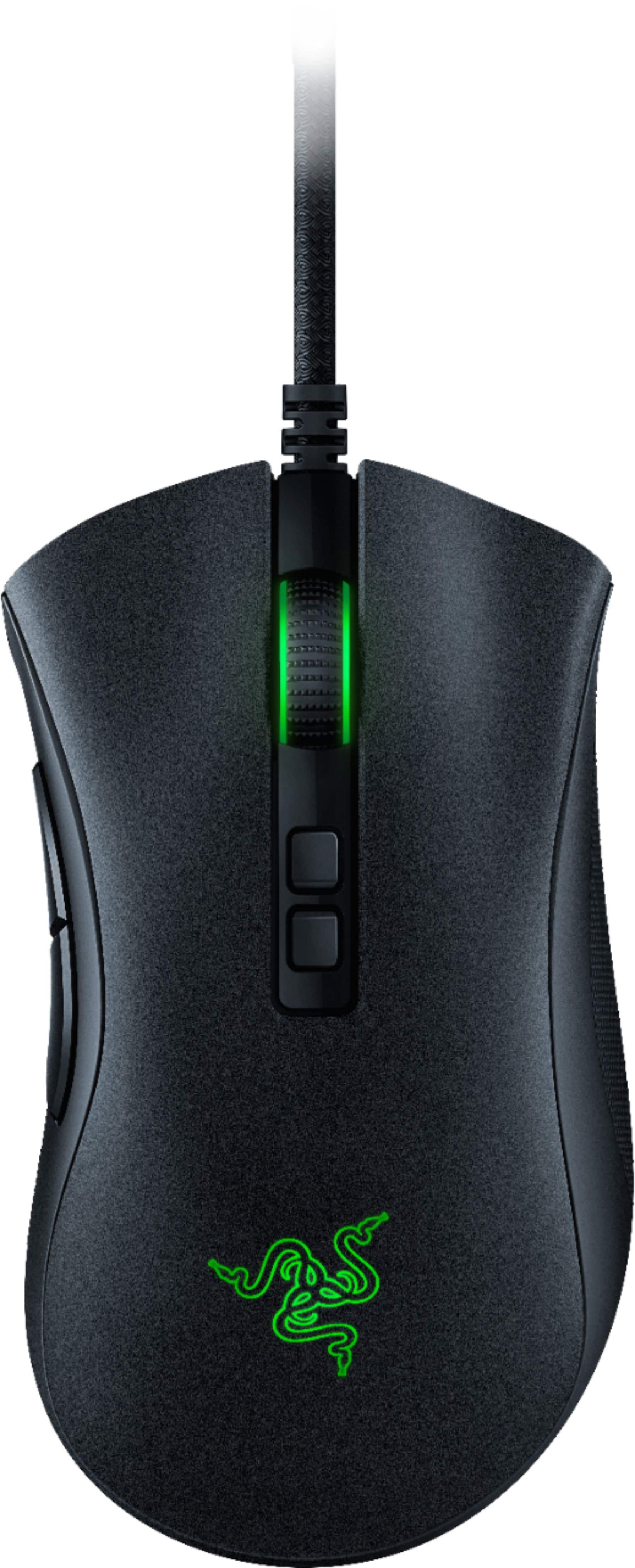 Front. Razer - DeathAdder V2 Wired Optical Gaming Mouse with 8 Programmable Buttons - Black.