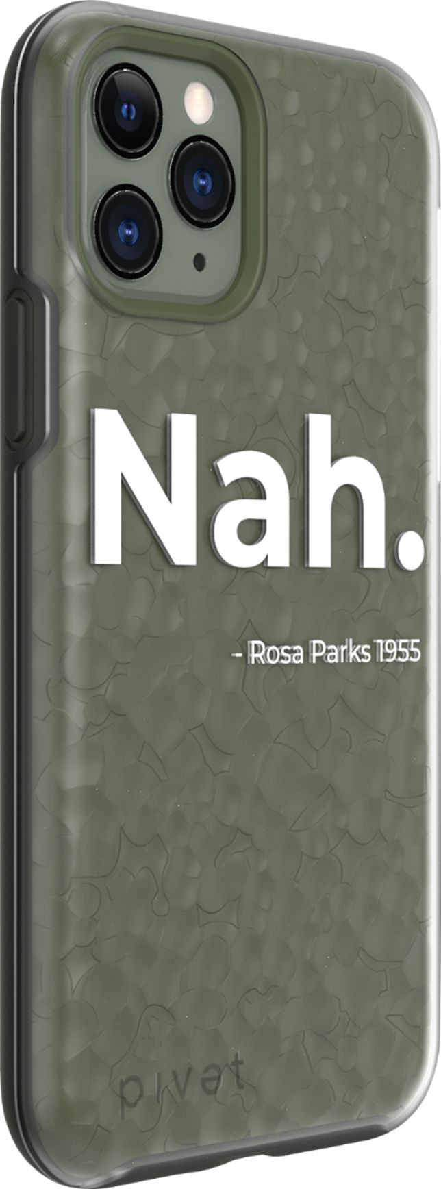 Angle View: Pivet - Glacier+ pro Black History Month Nah Case for Apple® iPhone® 11 Pro - Olive Green