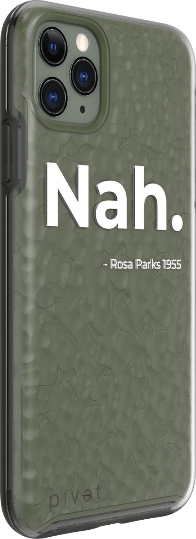 Angle View: Pivet - Glacier+ pro Black History Month Nah Case for Apple® iPhone® 11 Pro Max - Olive Green