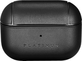 Platinum™ - Leather Case for Apple AirPods Pro - Black - Front_Zoom