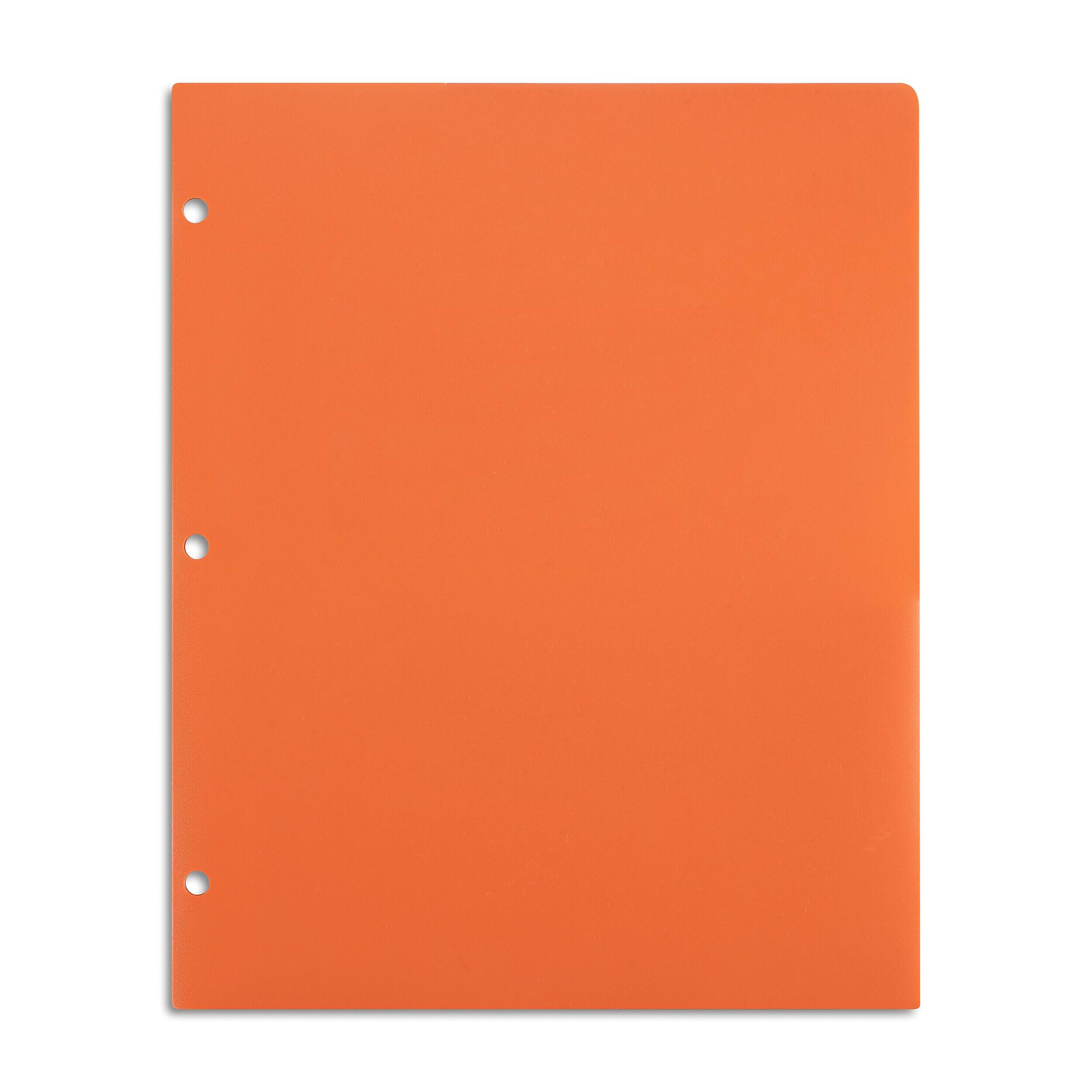 Alt View 1. Staples - 3-Hole Punched 2-Pocket Plastic Portfolio Folder (ST52804-CC) - Orange.