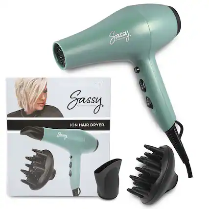 Sassy by Savannah Chrisley Negative Ion Generator Provides Shiny, Smooth and Frizz-Free Hair ION HAIR DRYER