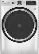 GE - 4.8 Cu. Ft. High-Efficiency Front Load Washer with UltraFresh Vent System - White on White - Front_Standard
