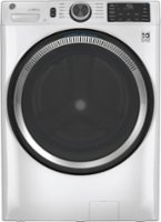 GE - 4.8 CuFt High-Efficiency Stackable Smart Front Load Washer w/UltraFresh Vent System & Microban Antimicrobial Technology - White on White - Front_Zoom