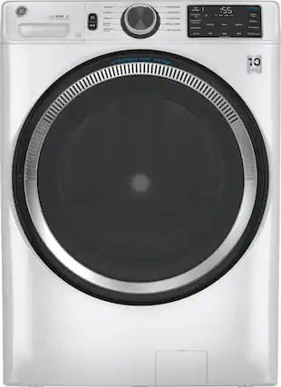 Front. GE - 4.8 CuFt High-Efficiency Stackable Smart Front Load Washer w/UltraFresh Vent System & Microban Antimicrobial Technology - White.
