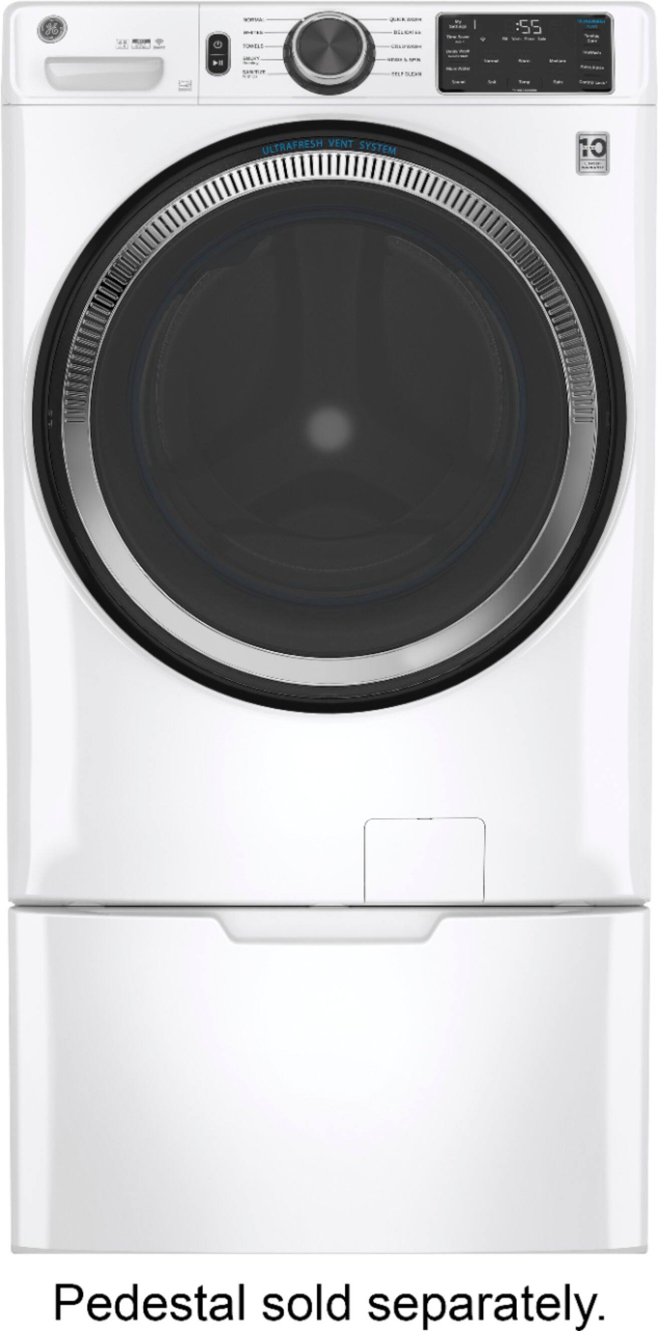 Alt View 11. GE - 4.8 CuFt High-Efficiency Stackable Smart Front Load Washer w/UltraFresh Vent System & Microban Antimicrobial Technology - White.