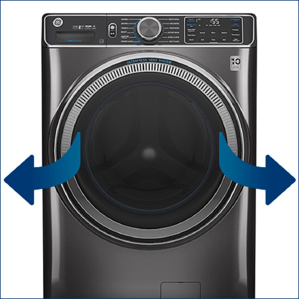 GE GFW550SSNWW 28 Inch Smart Front Load Washer with 4.8 cu. ft. Capacity,  10 Cycles, UltraFresh Vent System With OdorBlock™, Microban® Antimicrobial  Technology, 1300 RPM, Sanitize with Oxi, Time Saver Option, Sanitize