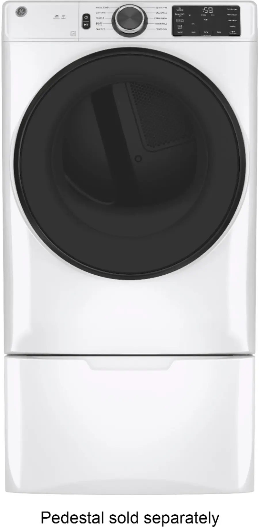 Alt View 11. GE - 7.8 Cu. Ft. 10-Cycle Electric Dryer - White.