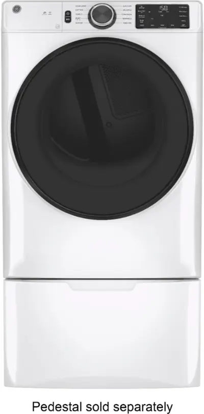 GE - 7.8 Cu. Ft. 10-Cycle Electric Dryer - White on White