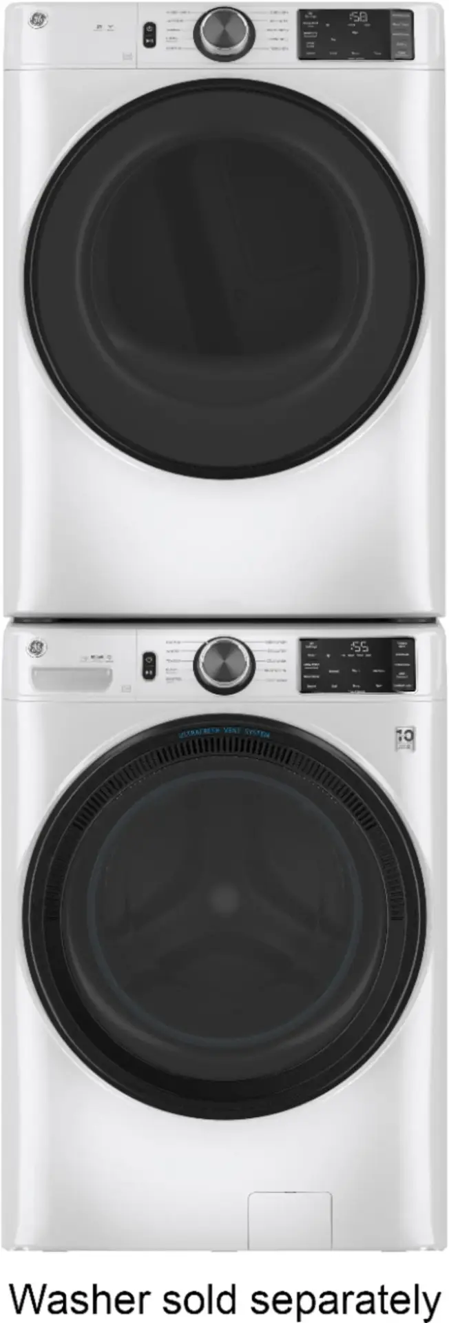 Alt View 13. GE - 7.8 Cu. Ft. 10-Cycle Electric Dryer - White.
