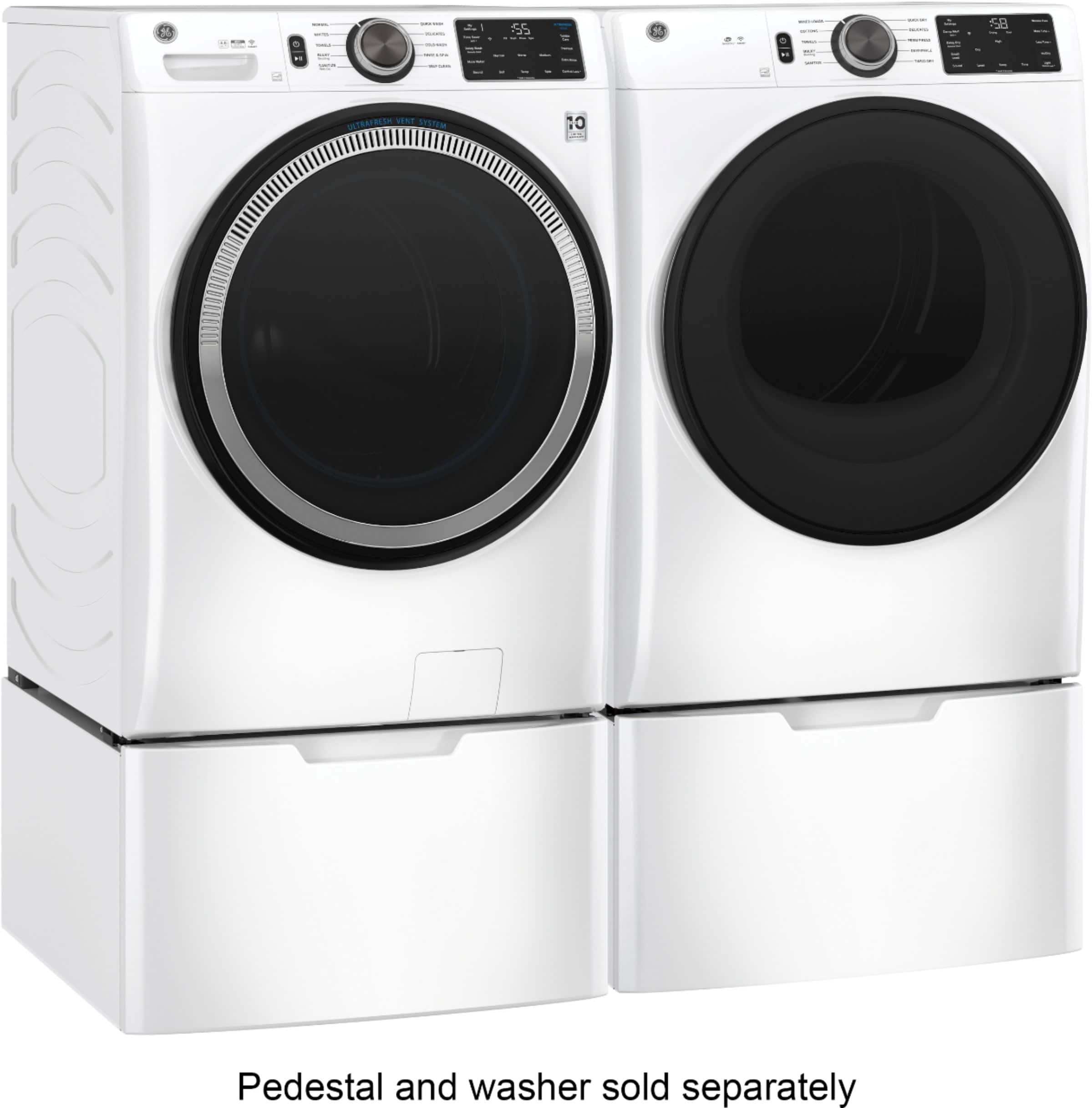 Alt View 14. GE - 7.8 Cu. Ft. 10-Cycle Electric Dryer - White.