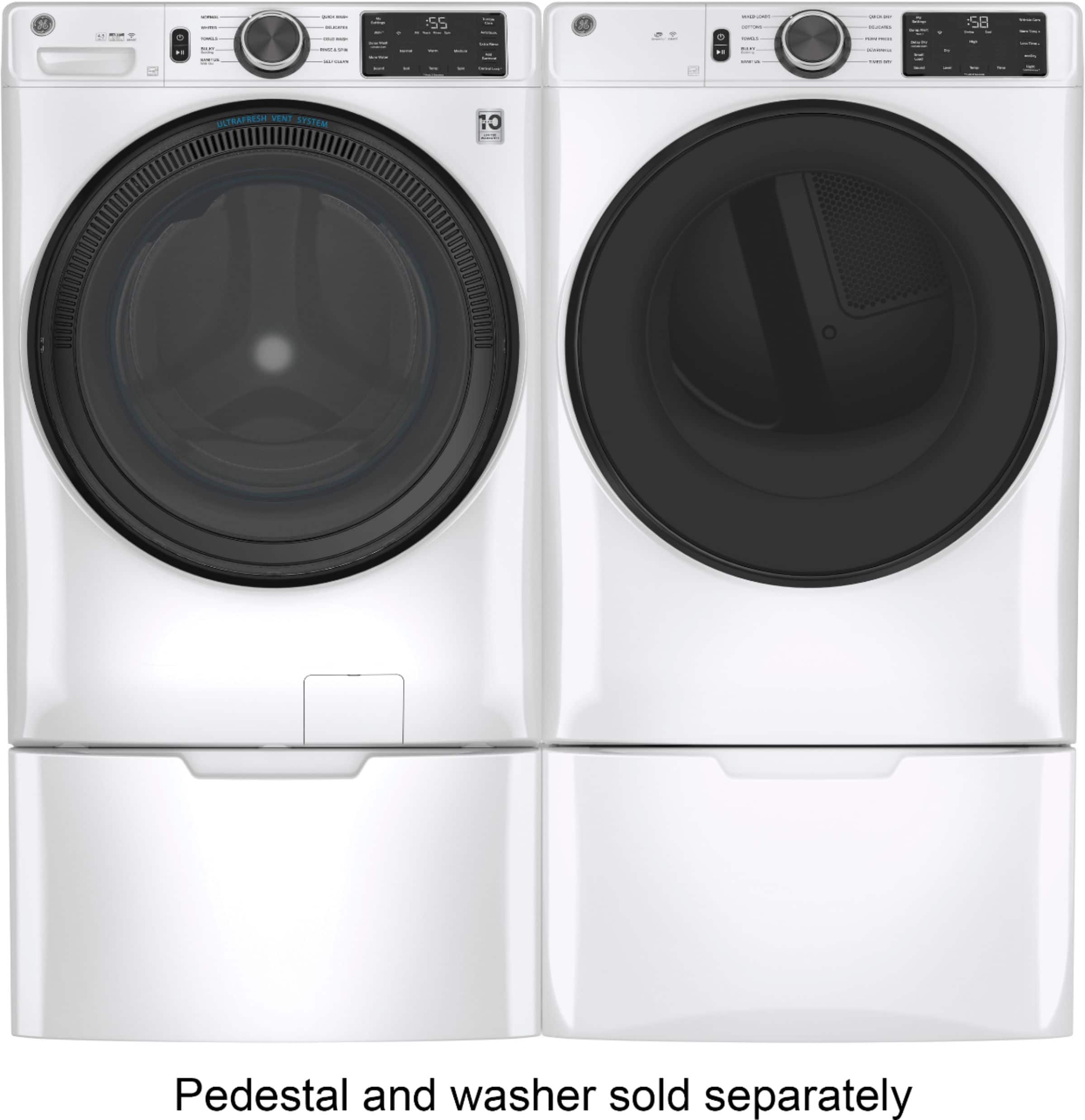 Alt View 15. GE - 7.8 Cu. Ft. 10-Cycle Electric Dryer - White.