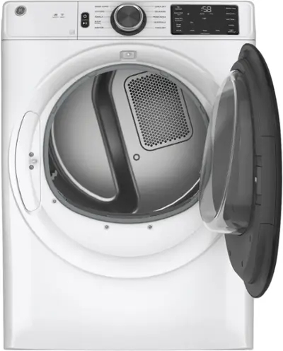 GE - 7.8 Cu. Ft. 10-Cycle Electric Dryer - White on White