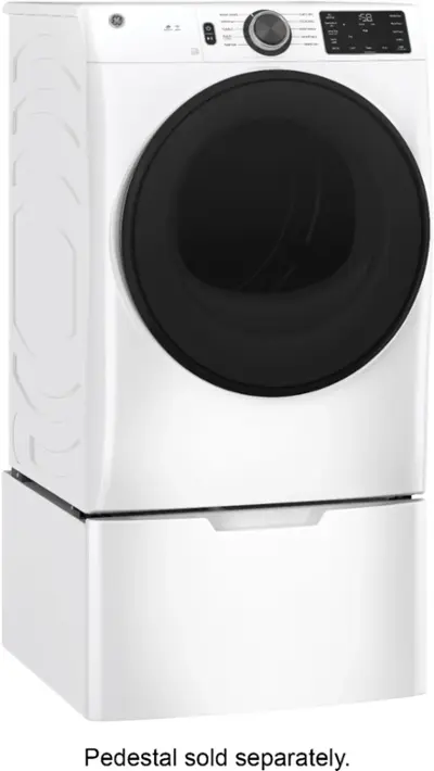 GE - 7.8 Cu. Ft. 10-Cycle Electric Dryer - White on White