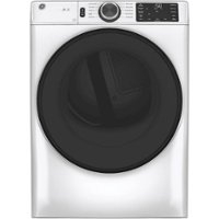GE - 7.8 Cu. Ft. Stackable Electric Dryer with Long Vent Drying - White - Front_Zoom