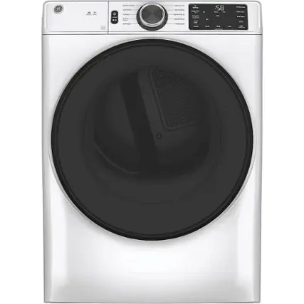 Front. GE - 7.8 Cu. Ft. Stackable Electric Dryer with Long Vent Drying - White.